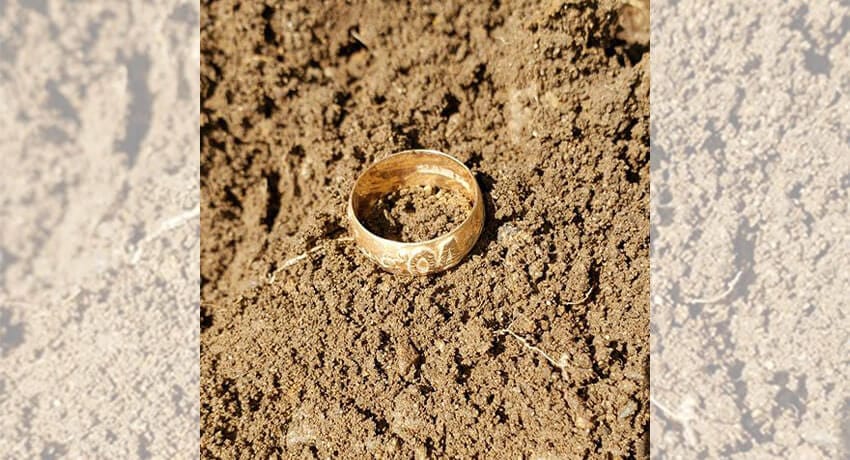 First GOLD ring found at about 9 inches
