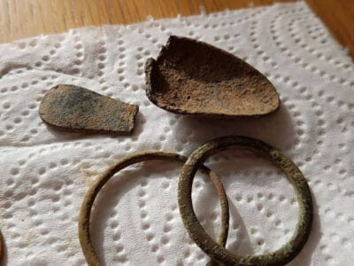 Pewter Spoon Pieces And The Ubiquitous Harness Rings