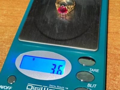 Red ruby stone gold ring