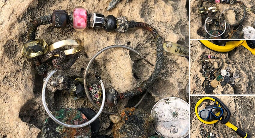 14K Gold Ring Two Silver Earrings