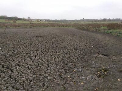 Found a dried-up lake and walked