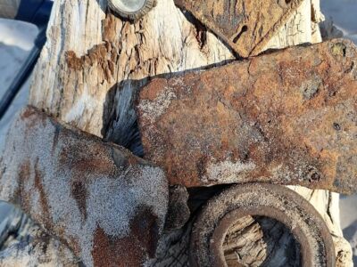 We saw icebergs today at the beach