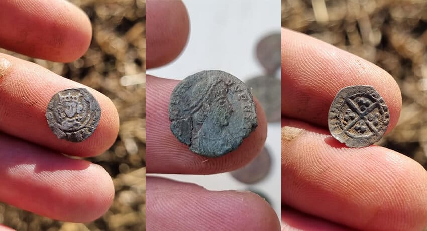 Edward Hammered Coin And 18 Romans