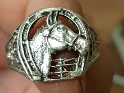 Silver Horse Shoe Ring With Simplex+ - 7