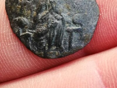 Byzantine Billon Coin Found With The Legend - 2